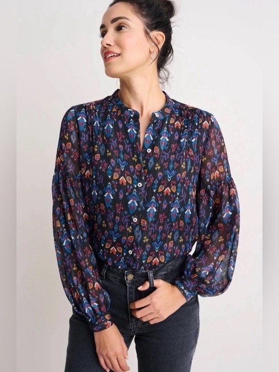 UNTUCKit Tops - Untuckit Women’s Georgette Bishop Sleeve Button Front LORELEI Blouse NWT Size 10